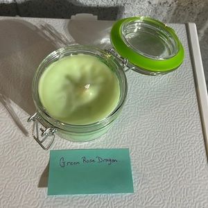 Green Rose Dragon Candle